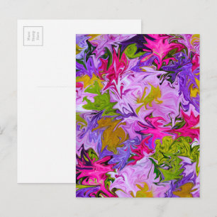 Carte Postale Bouquet de couleurs Floral Art Abstrait Design