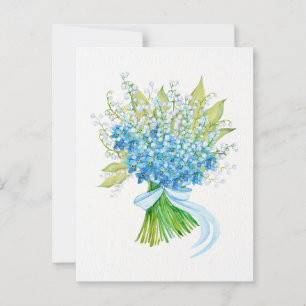 Carte Postale Bouquet de fleurs aquarelles