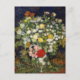Carte Postale Bouquet de fleurs dans un vase de Vincent Van Gogh