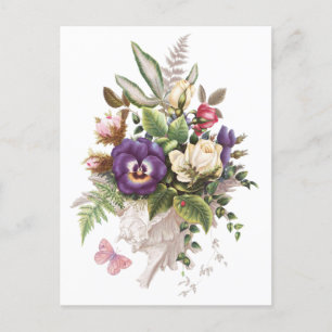 Carte Postale Bouquet de fleurs de jardin élégant vintage