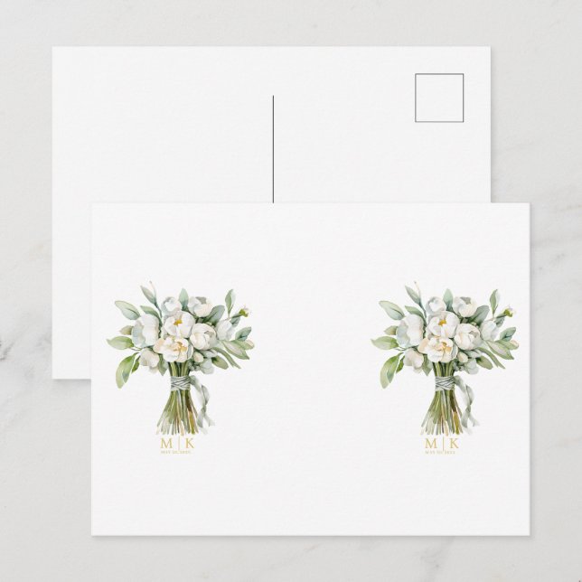 Carte Postale Bouquet de fleurs de mariage (Devant / Derrière)