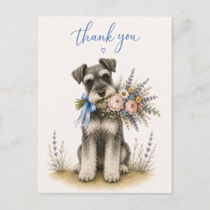 Carte Postale Bouquet de fleurs de Miniature Schnauzer pour reme