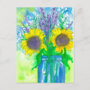 Carte Postale Bouquet de fleurs de soleil