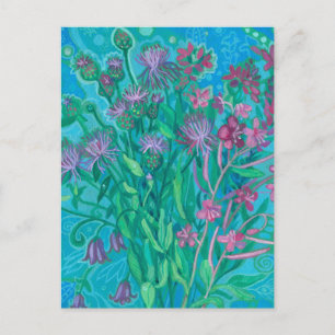 Carte Postale Bouquet de fleurs d'été fleur sauvage peinture flo