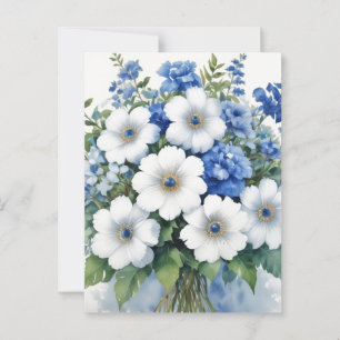 Carte Postale Bouquet de fleurs Elégante aquarelle