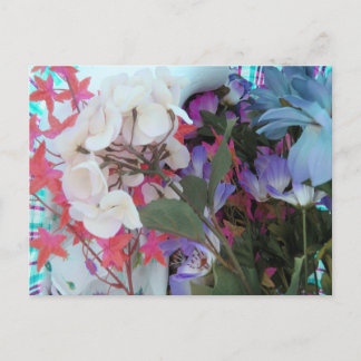 Carte Postale Bouquet de fleurs en plastique