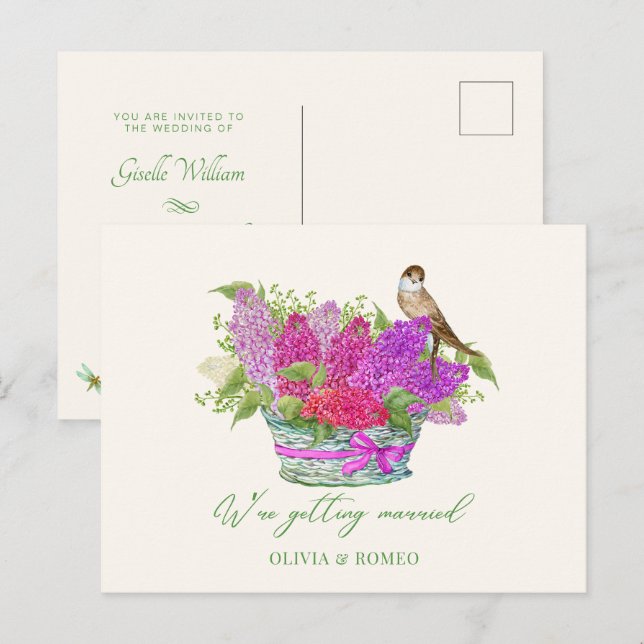 Carte Postale Bouquet de fleurs mariage (Devant / Derrière)