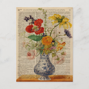 Carte Postale Bouquet de fleurs Peinture à l'huile