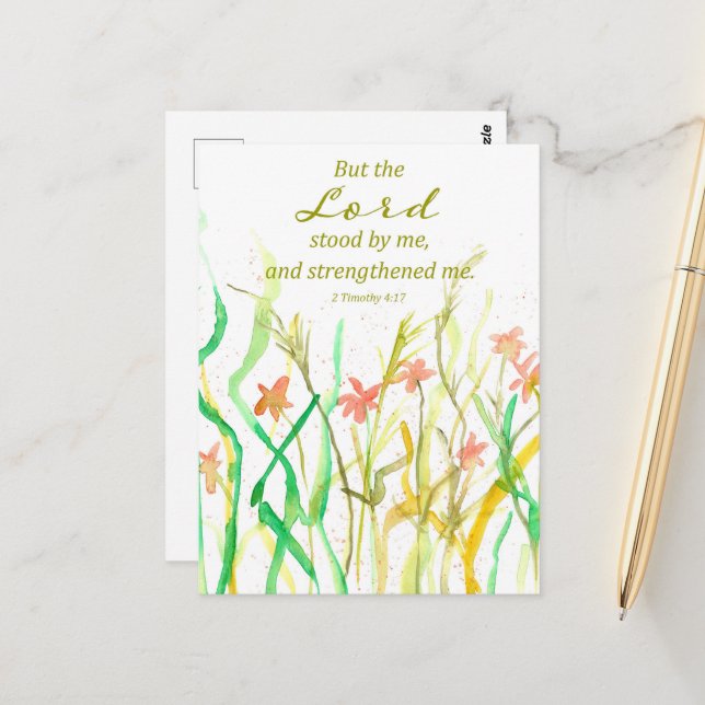 Carte Postale Bouquet de fleurs sauvages du texte religieux 2 Ti (Devant/Arrière en situation)