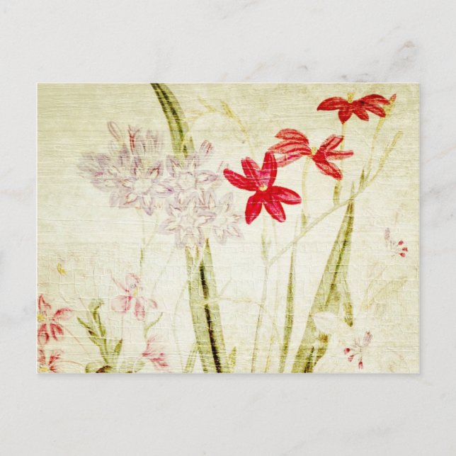 Carte Postale Bouquet de fleurs Vintages fondues 3 (Devant)