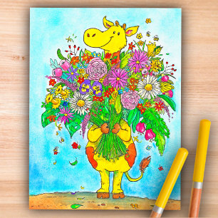 Carte postale bouquet de girafe 