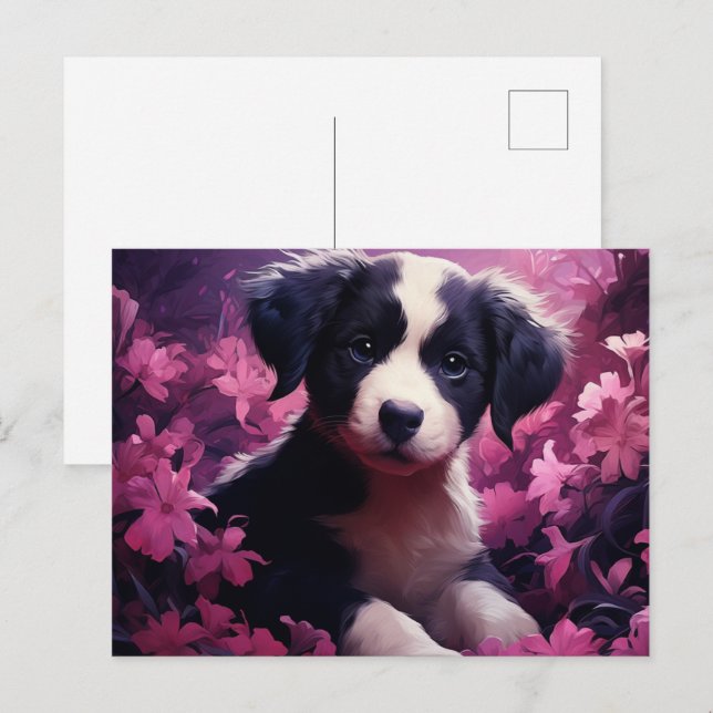 Carte Postale Bouquet de Joie Canine (Devant / Derrière)