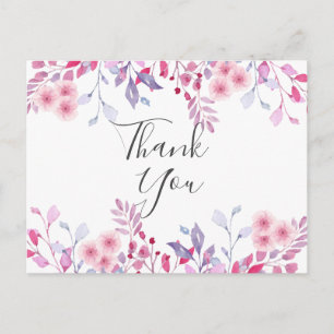 Carte Postale Bouquet de lavande élégant Script Entreprise Merci