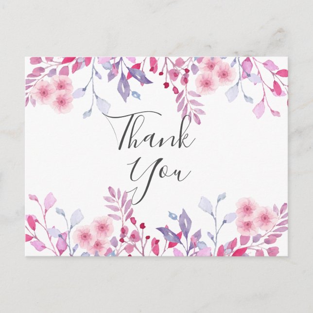 Carte Postale Bouquet de lavande élégant Script Entreprise Merci (Devant)