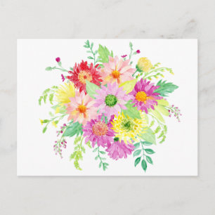 Carte Postale Bouquet de marguerite aquarelle