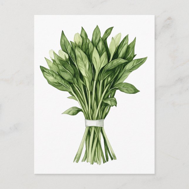 Carte Postale Bouquet de Mariage d'aquarelle de verdure (Devant)