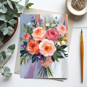 Carte Postale Bouquet de mariée aux fleurs sauvages Mariage fl