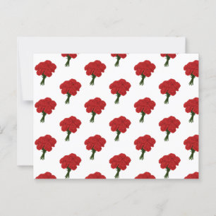 Carte Postale Bouquet de Œillets Rouges – Élégante Art Romantiqu
