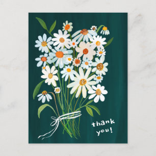 Carte Postale Bouquet de pâquerettes aquarelle peinte à la main 