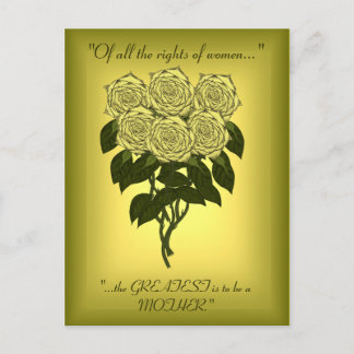 Carte Postale Bouquet de rose jaune (Fête des mères)
