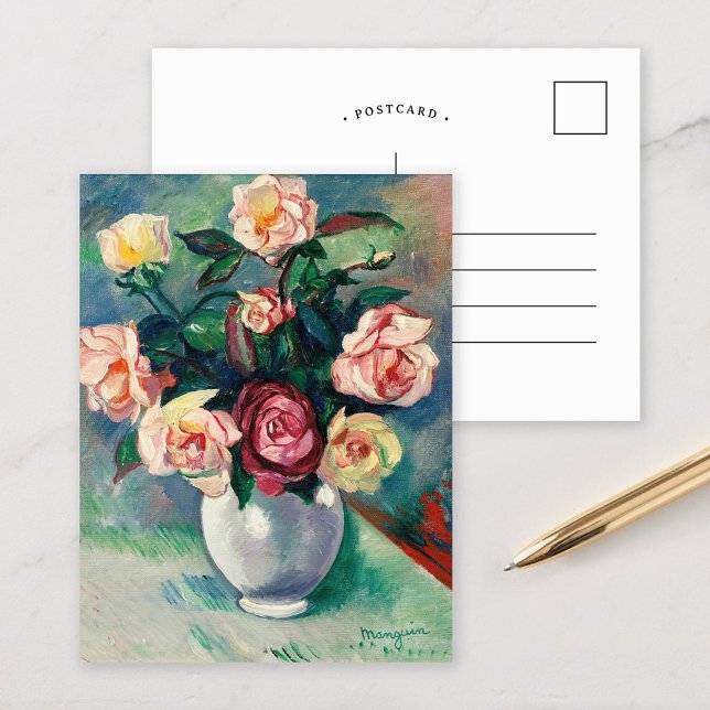 Carte Postale Bouquet de roses | Henri Manguin (Créateur téléchargé)