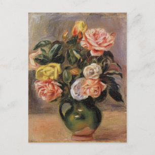 Carte Postale Bouquet de Roses par Pierre-Auguste Renoir