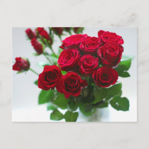 Carte Postale bouquet de roses rouges
