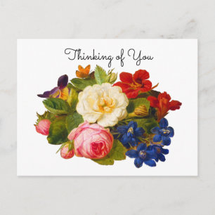 Carte Postale Bouquet de roses victoriennes Pensant à vous