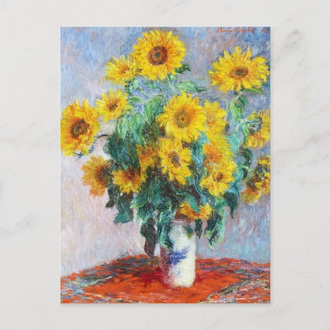 Carte Postale Bouquet de tournesols, 1880 Claude Monet (Devant)