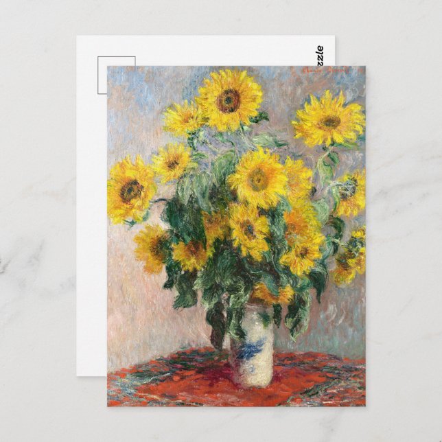 Carte Postale Bouquet de tournesols par Claude Monet Classic (Devant / Derrière)