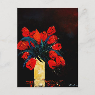 Carte Postale bouquet de tulipes rouges