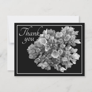 Carte Postale Bouquet d'hortensias noir et blanc Merci