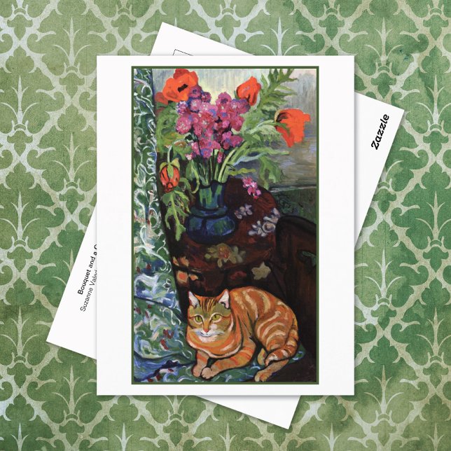 Carte Postale Bouquet Fleurs Chat Suzanne Valadon (Créateur téléchargé)