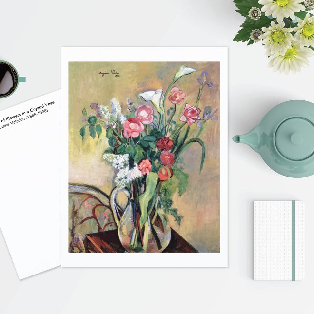 Carte Postale Bouquet Fleurs Crystal Vase Valadon (Créateur téléchargé)