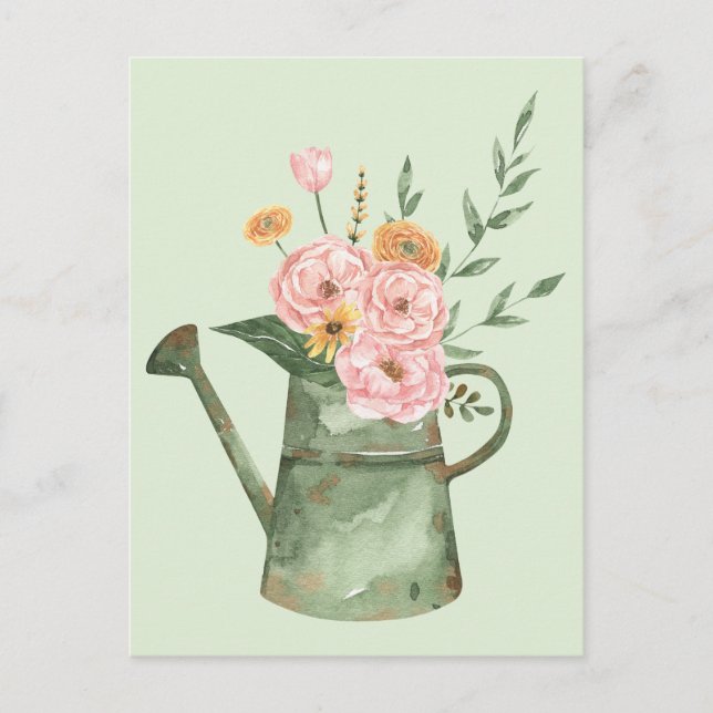 Carte Postale Bouquet floral aquarelle (Devant)