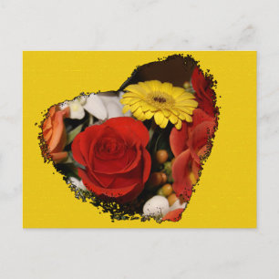 Carte Postale "Bouquet 'Jagged Edge Heart' : Réservez la date"