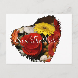 Carte Postale "Bouquet 'Jagged Edge Heart' : Réservez la date"