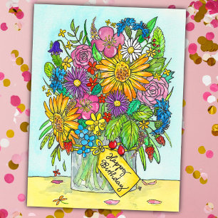 Carte postale Bouquet Joyeux Anniversaire de N. Ja