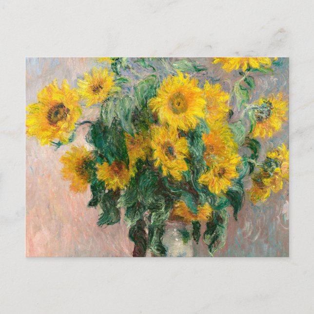 Carte Postale Bouquet of Sunflowers by Monet Impressionist (Devant)
