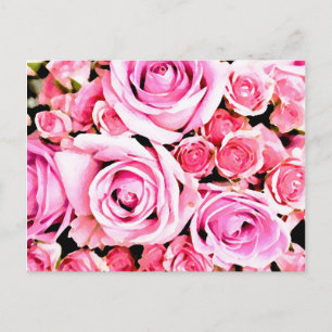 Carte Postale Bouquet rose