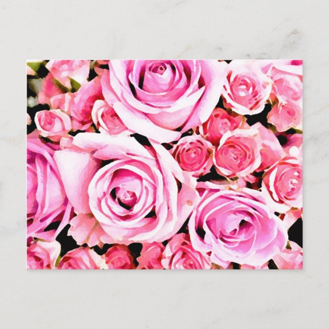 Carte Postale Bouquet rose (Devant)