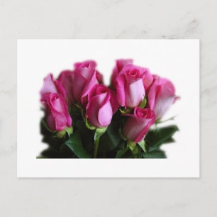 carte postale bouquet rose