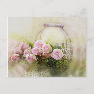 Carte Postale Bouquet rose