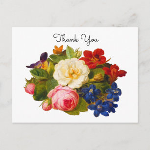 Carte Postale Bouquet victorien avec roses et papillon