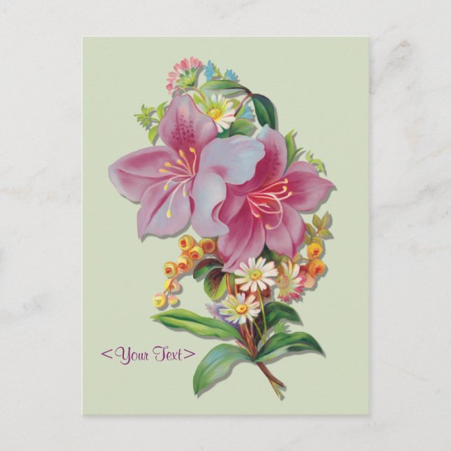 Carte Postale Bouquet Vintage (Devant)