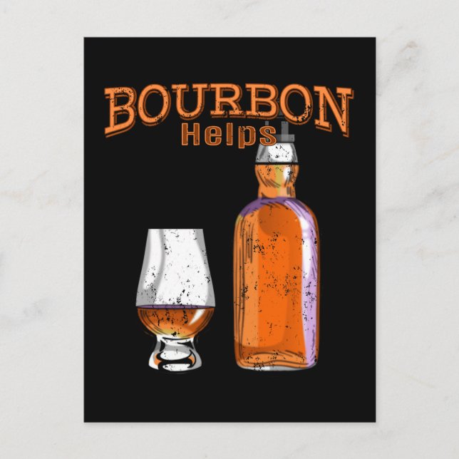 Carte Postale Bourbon aide à boire de l'alcool amusant (Devant)