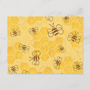 Carte Postale Bourdonnement d'abeilles Abeilles à miel Mignonnes