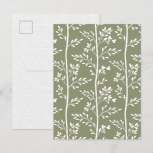 Carte Postale Bourgeons de fleurs délicats Fleur florale olive m
