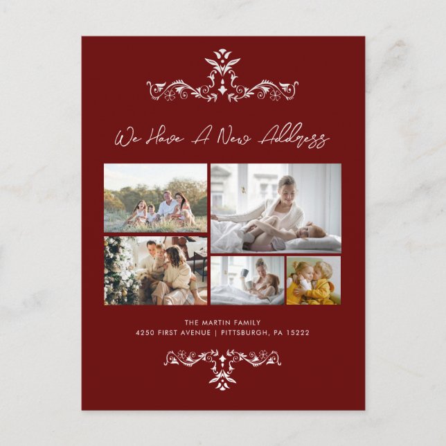 Carte Postale Bourgogne 5 Photos Ornate Moving Faire-part (Devant)