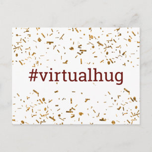 Carte Postale Bourgogne Faux Confettis Dorés Hashtag de Câlin Vi